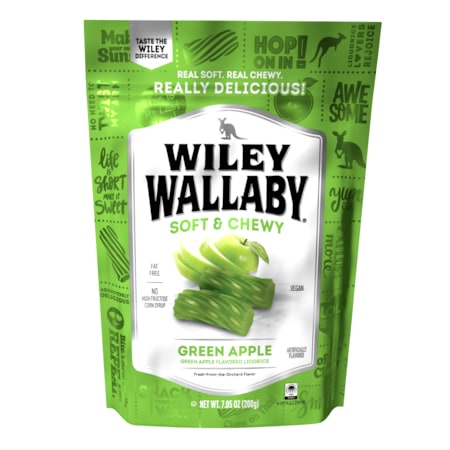 Wiley Wallaby Licorice Green Apple 7.05 oz., PK12 120072
